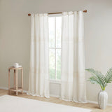 Yarn Dye Sheer Curtain Panel Pair(2 Pcs Window Panels)