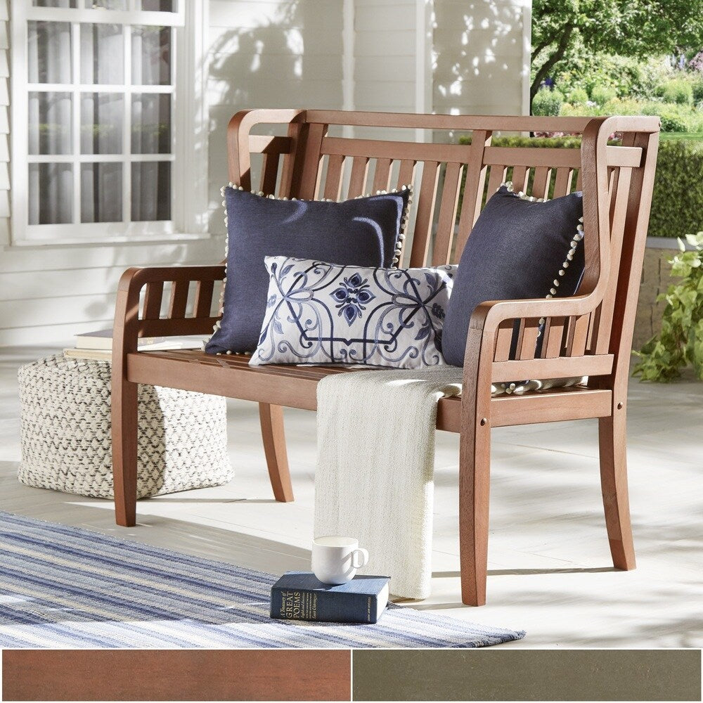 Yasawa Wood Outdoor High Back Garden Bench iNSPIRE Q Oasis