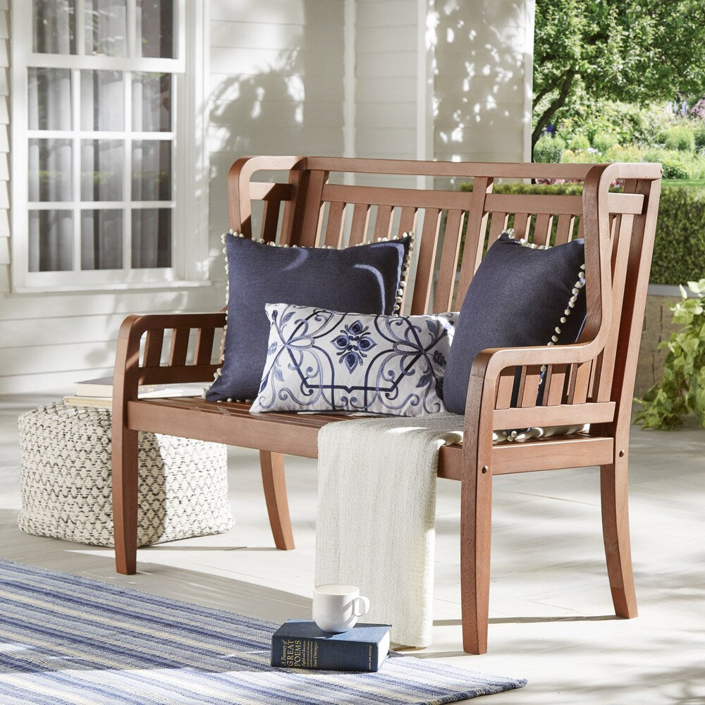 Yasawa Wood Outdoor High Back Garden Bench iNSPIRE Q Oasis