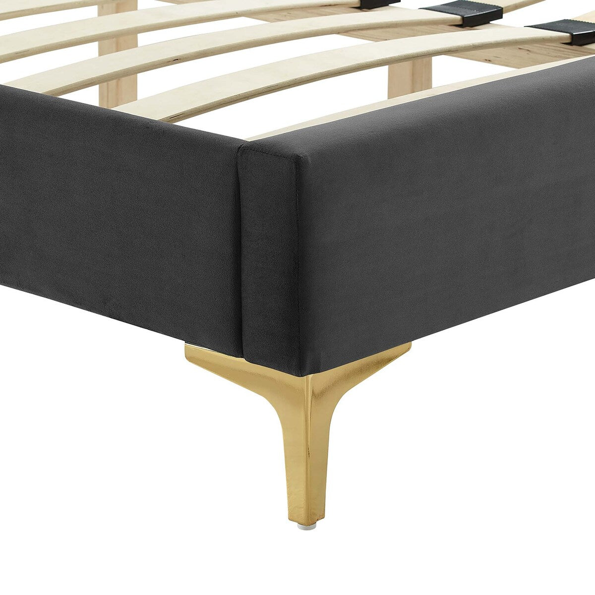 Yasmine Channel Tufted Performance Velvet Queen Platform Bed