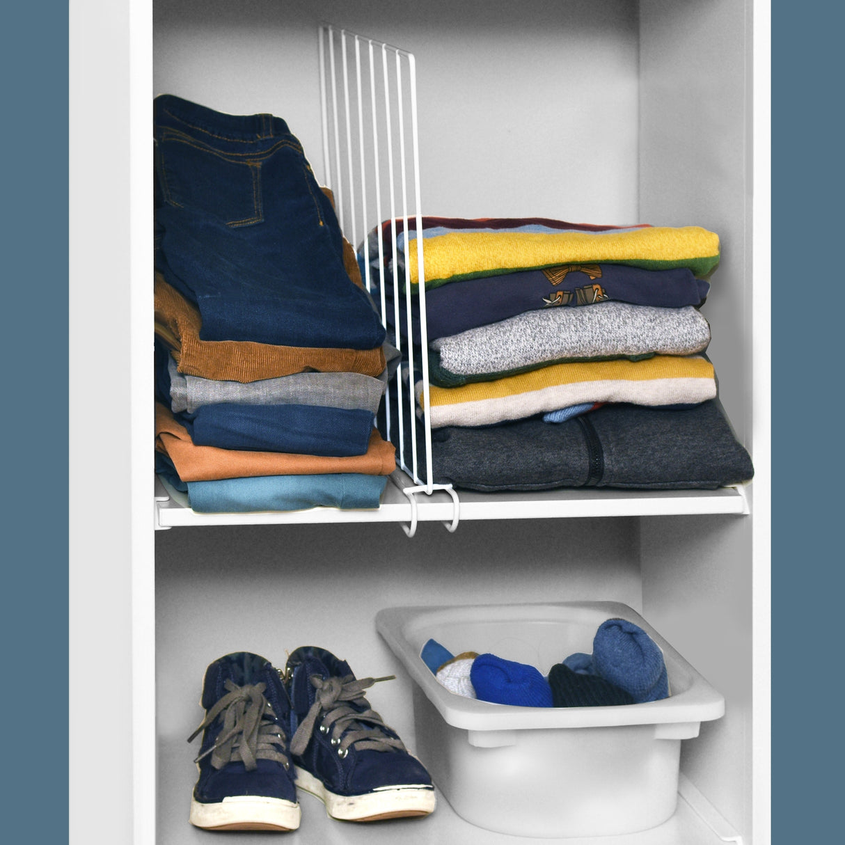 Ybm Home White Closet Steel Shelf Divider and Separator 4 Pack White 2560vc - 4 Pack