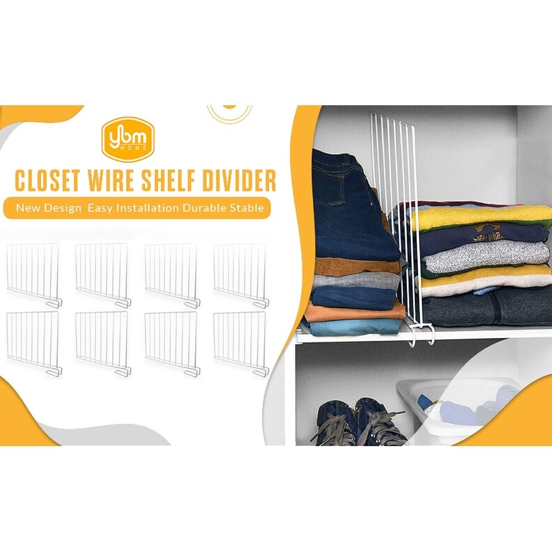 Ybm Home White Closet Steel Shelf Divider and Separator 4 Pack White 2560vc - 4 Pack