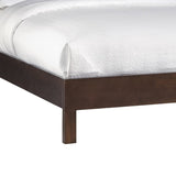 Yee Full Size Bed, Cut Out Design Panel Headboard, Brown Mahogany Wood