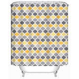 Yellow Damask Trellis Patterns Decorative Bath Curtain