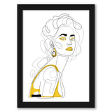 Yellow Femme Line Art by Explicit Design - 8 Piece Black Framed Art Set - Americanflat - 8" X 10"