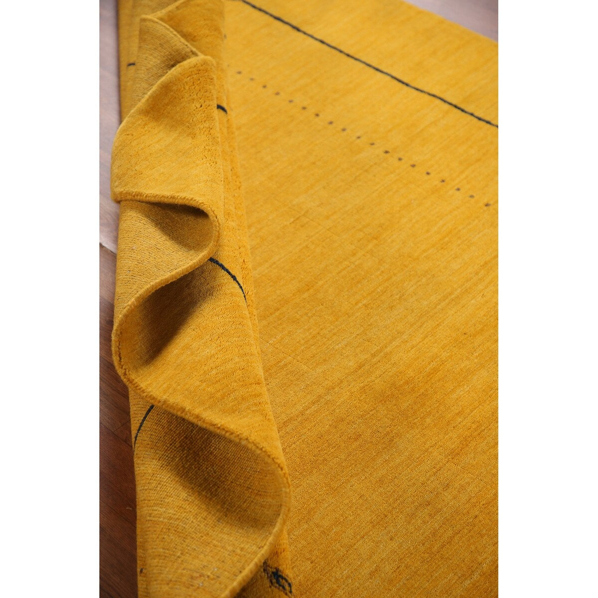 Yellow Gold Gabbeh Indian Area Rug Handmade Wool Carpet - 5'8"x 7'8"