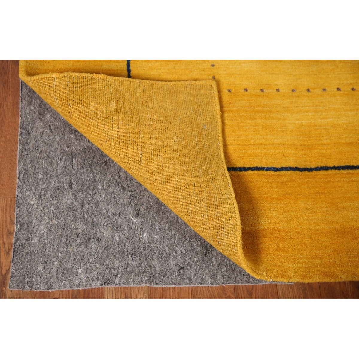 Yellow Gold Gabbeh Indian Area Rug Handmade Wool Carpet - 5'8"x 7'8"