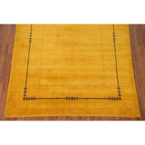 Yellow Gold Gabbeh Indian Area Rug Handmade Wool Carpet - 5'8"x 7'8"