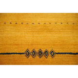 Yellow Gold Gabbeh Indian Area Rug Handmade Wool Carpet - 5'8"x 7'8"