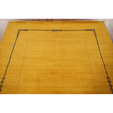 Yellow Gold Gabbeh Indian Area Rug Handmade Wool Carpet - 5'8"x 7'8"