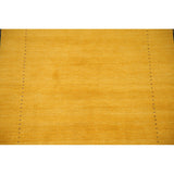 Yellow Gold Gabbeh Indian Area Rug Handmade Wool Carpet - 5'8"x 7'8"