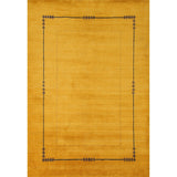 Yellow Gold Gabbeh Indian Area Rug Handmade Wool Carpet - 5'8"x 7'8"