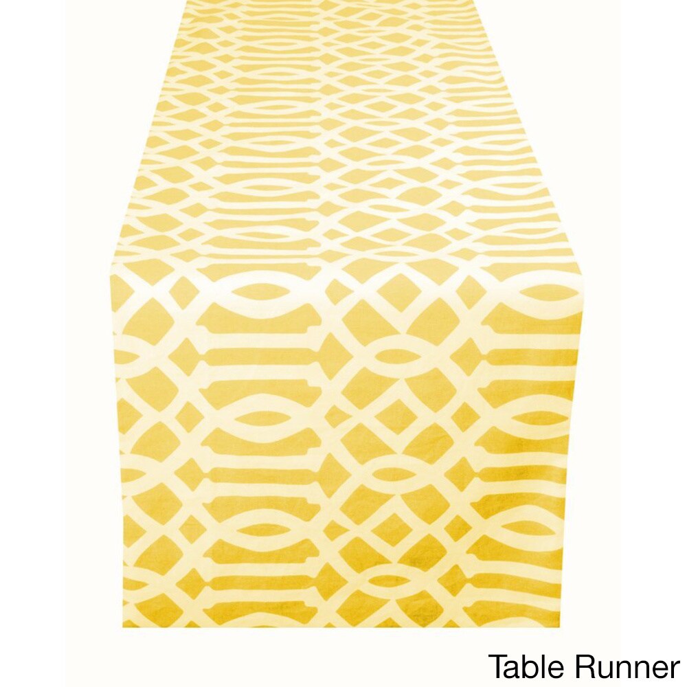 Handmade Yellow Trellis Table Linens (India)
