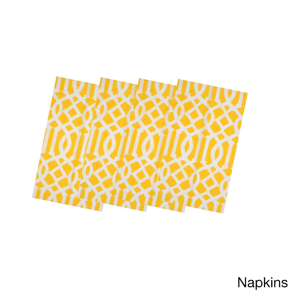 Handmade Yellow Trellis Table Linens (India)