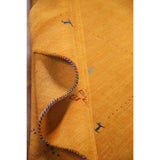 Yellow Tribal Gabbeh Indian Area Rug Hand-knotted Wool Carpet - 8'1" x 9'9"