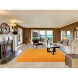 Yellow Tribal Gabbeh Indian Area Rug Hand-knotted Wool Carpet - 8'1" x 9'9"
