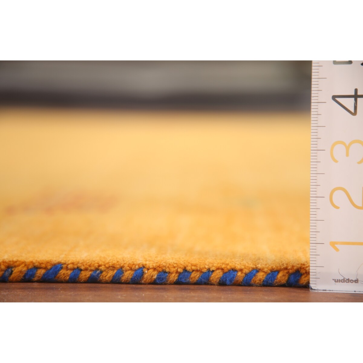 Yellow Tribal Gabbeh Indian Area Rug Hand-knotted Wool Carpet - 8'1" x 9'9"