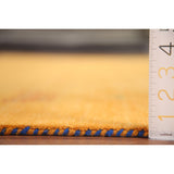 Yellow Tribal Gabbeh Indian Area Rug Hand-knotted Wool Carpet - 8'1" x 9'9"