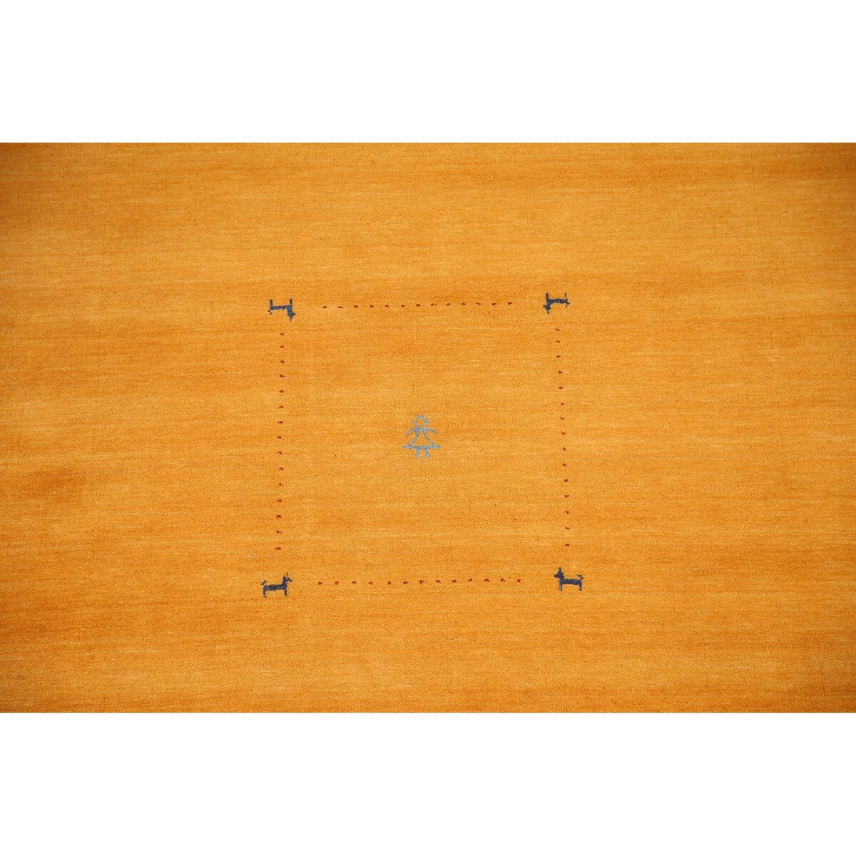 Yellow Tribal Gabbeh Indian Area Rug Hand-knotted Wool Carpet - 8'1" x 9'9"