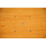 Yellow Tribal Gabbeh Indian Area Rug Hand-knotted Wool Carpet - 8'1" x 9'9"