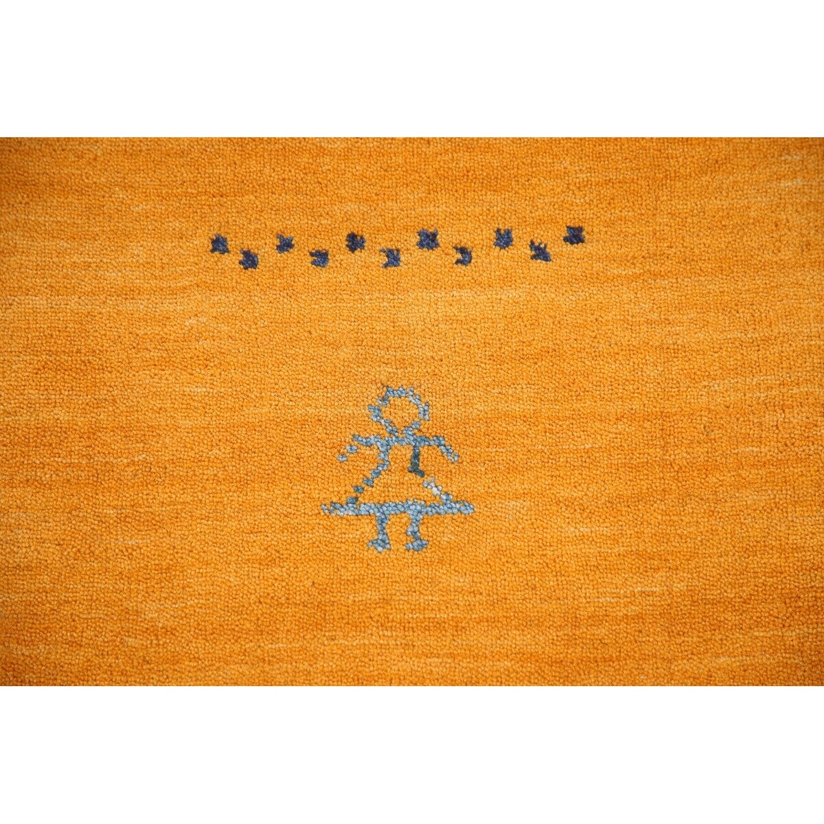 Yellow Tribal Gabbeh Indian Area Rug Hand-knotted Wool Carpet - 8'1" x 9'9"
