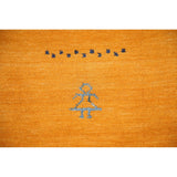 Yellow Tribal Gabbeh Indian Area Rug Hand-knotted Wool Carpet - 8'1" x 9'9"