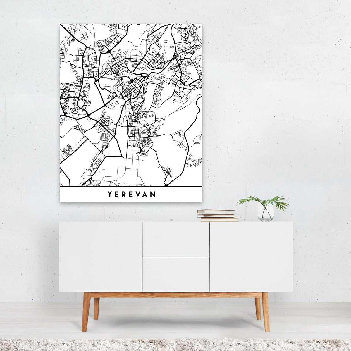 Yerevan Armenia Maps Coordinates Urban Art Print/Poster