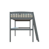 Yes4wood Everest Twin Size Loft Bed with Desk, Solid Wood