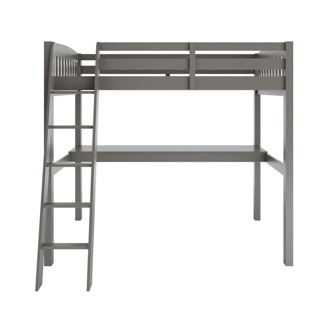 Yes4wood Everest Twin Size Loft Bed with Desk, Solid Wood
