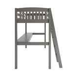 Yes4wood Everest Twin Size Loft Bed with Desk, Solid Wood