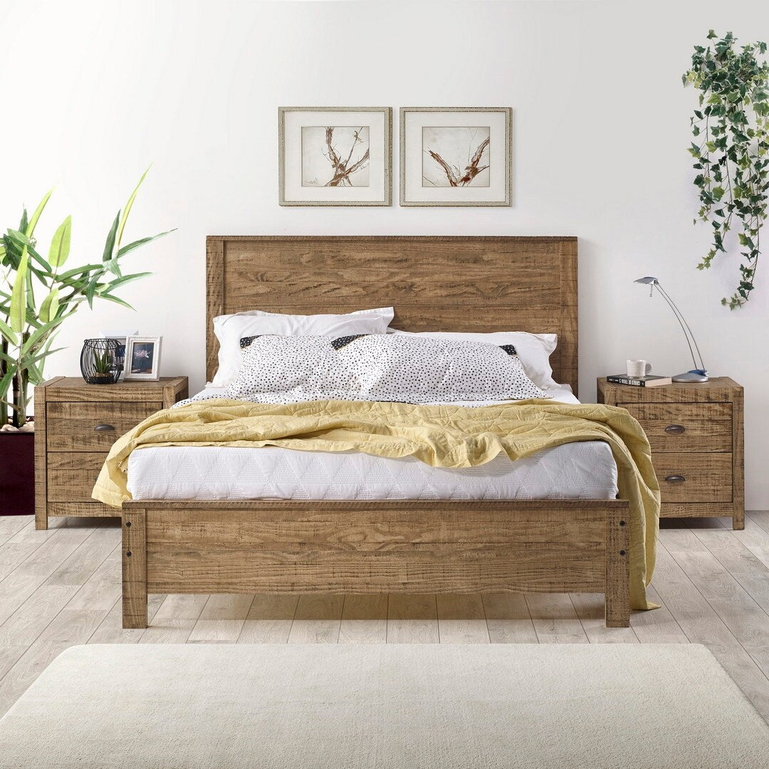 Yes4wood Albany Queen Bed Frame with Headboard, Solid Wood