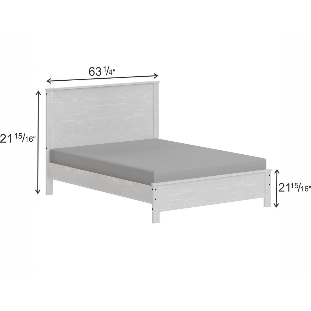 Yes4wood Albany Twin Bed Frame with Headboard, Solid Wood
