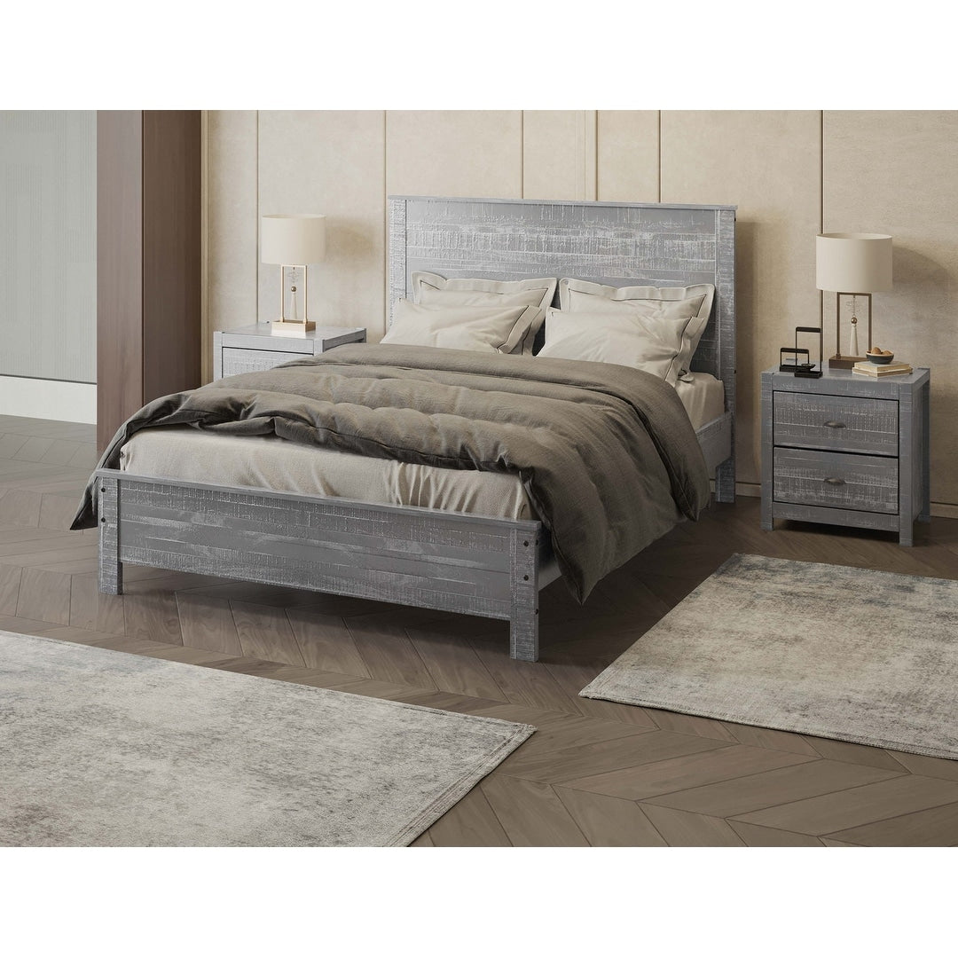 Yes4wood Albany Queen Bed Frame with Headboard, Solid Wood