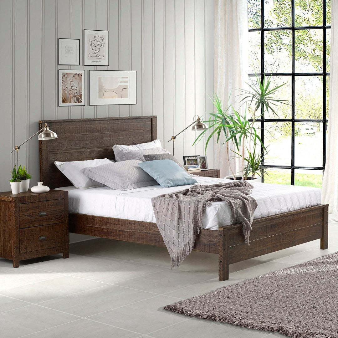 Yes4wood Albany Queen Bed Frame with Headboard, Solid Wood