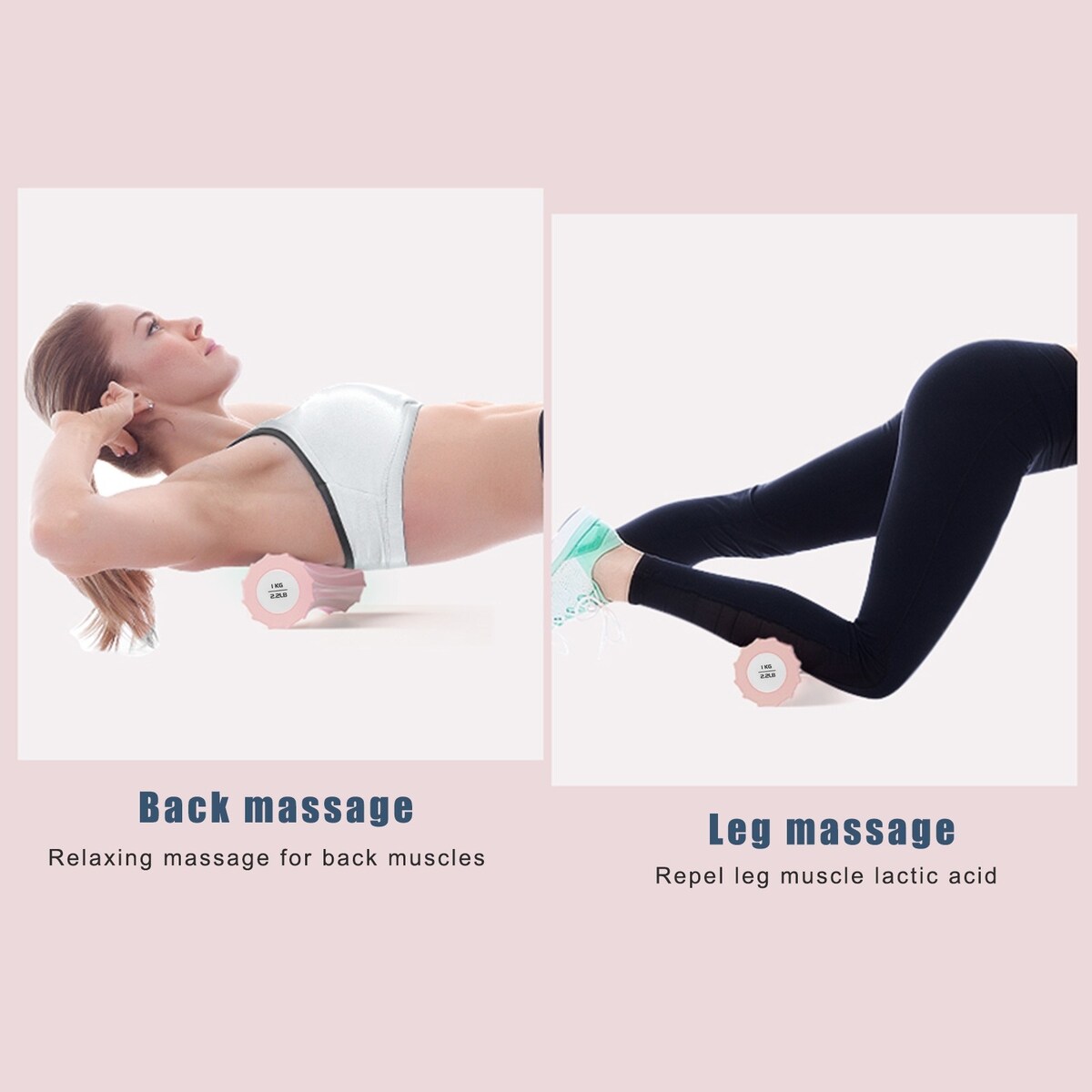Yoga Foam Roller Dumbbell Hand Weight 1.2LB,Combination of Dumbbell, Set of 2 for Home Strength Training Fitness Equipment Pink