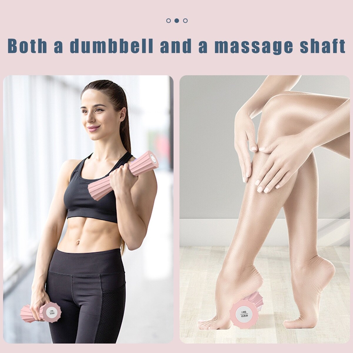 Yoga Foam Roller Dumbbell Hand Weight 1.2LB,Combination of Dumbbell, Set of 2 for Home Strength Training Fitness Equipment Pink