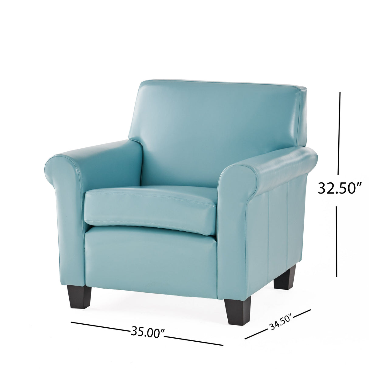 Yonkers Blue Bonded Leather Club Chair by Christopher Knight Home