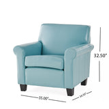 Yonkers Blue Bonded Leather Club Chair by Christopher Knight Home