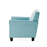 Yonkers Blue Bonded Leather Club Chair by Christopher Knight Home