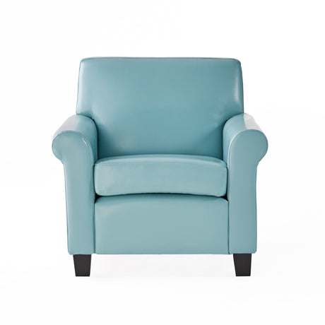 Yonkers Blue Bonded Leather Club Chair by Christopher Knight Home