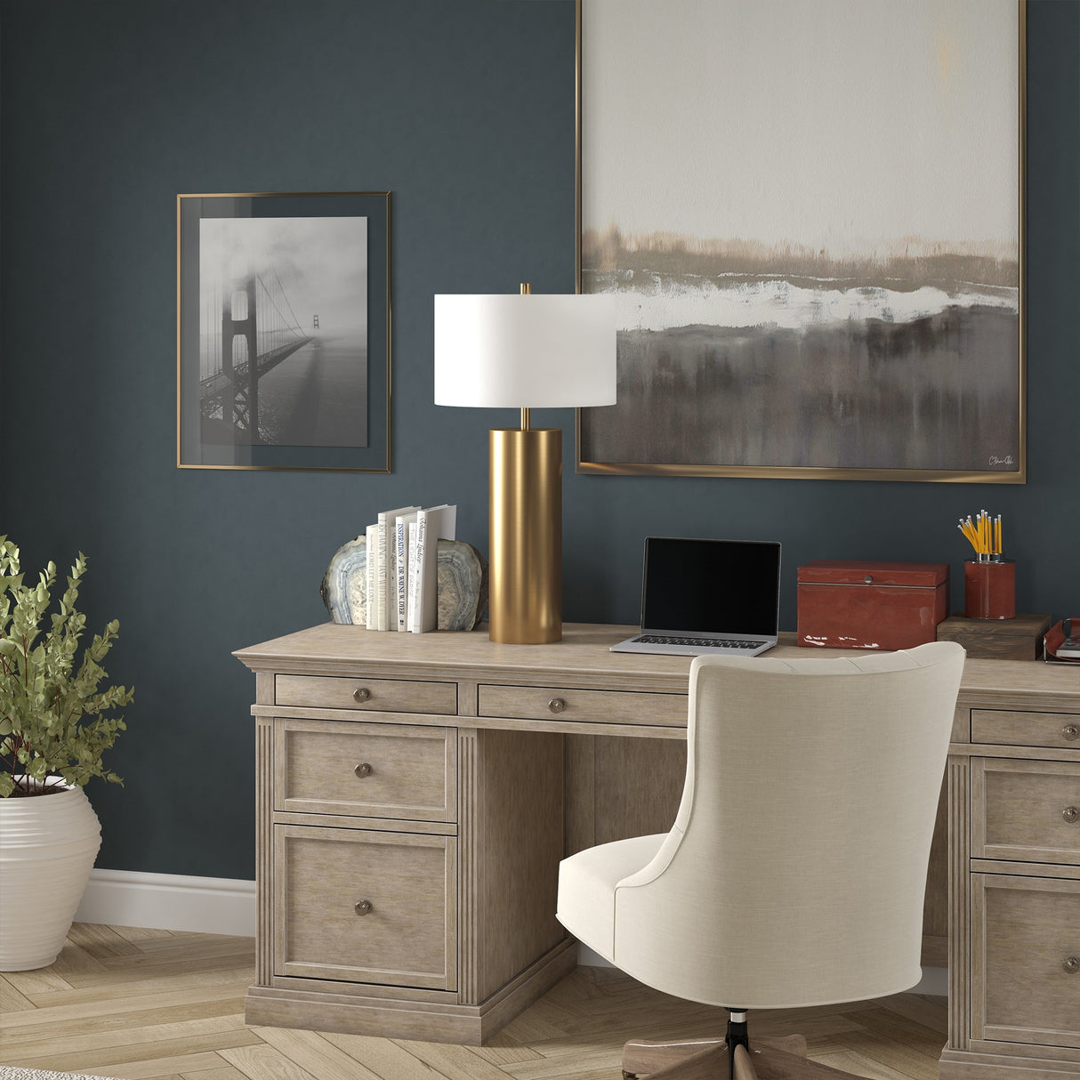 York 29.5" Tall Table Lamp with Fabric Shade