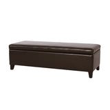 York Bonded Leather Storage Ottoman Bench by Christopher Knight Home
