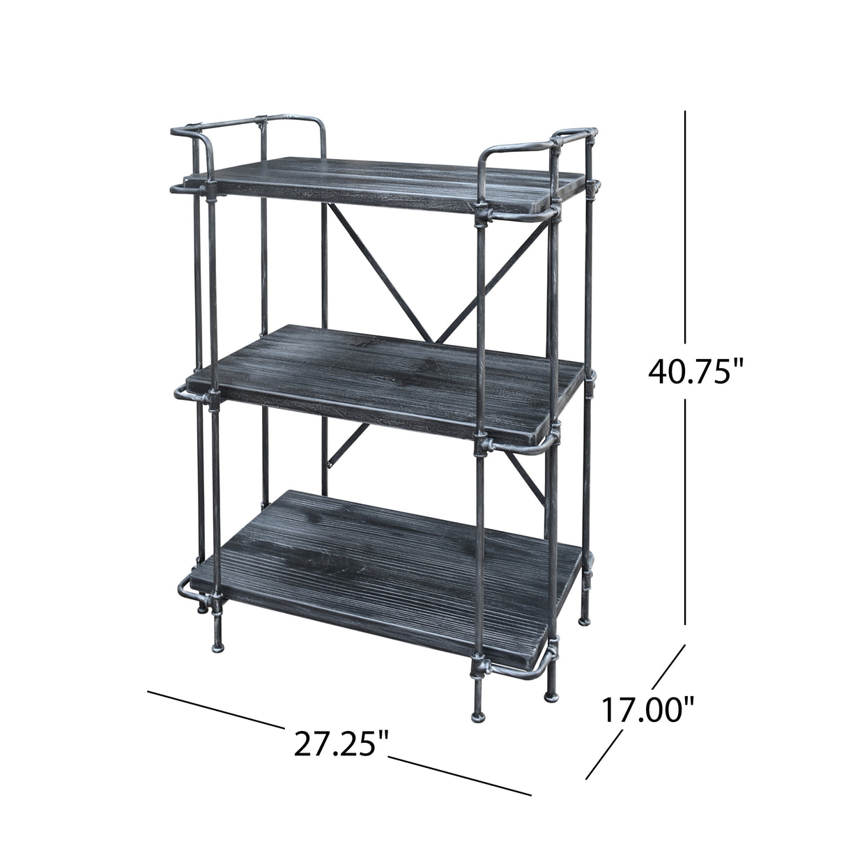 Cedarburg Outdoor Industrial 3 Shelf Firwood Bookcase by Christopher Knight Home - 27.25" W x 17.00" D x 40.75" H