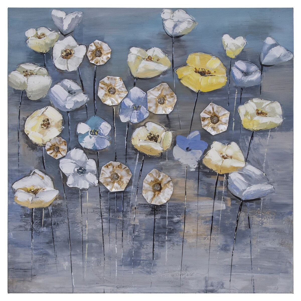 Yosemite Home Decor Flowery Fog I Original Handpainted Mixed Media Wall Art - Multi-color