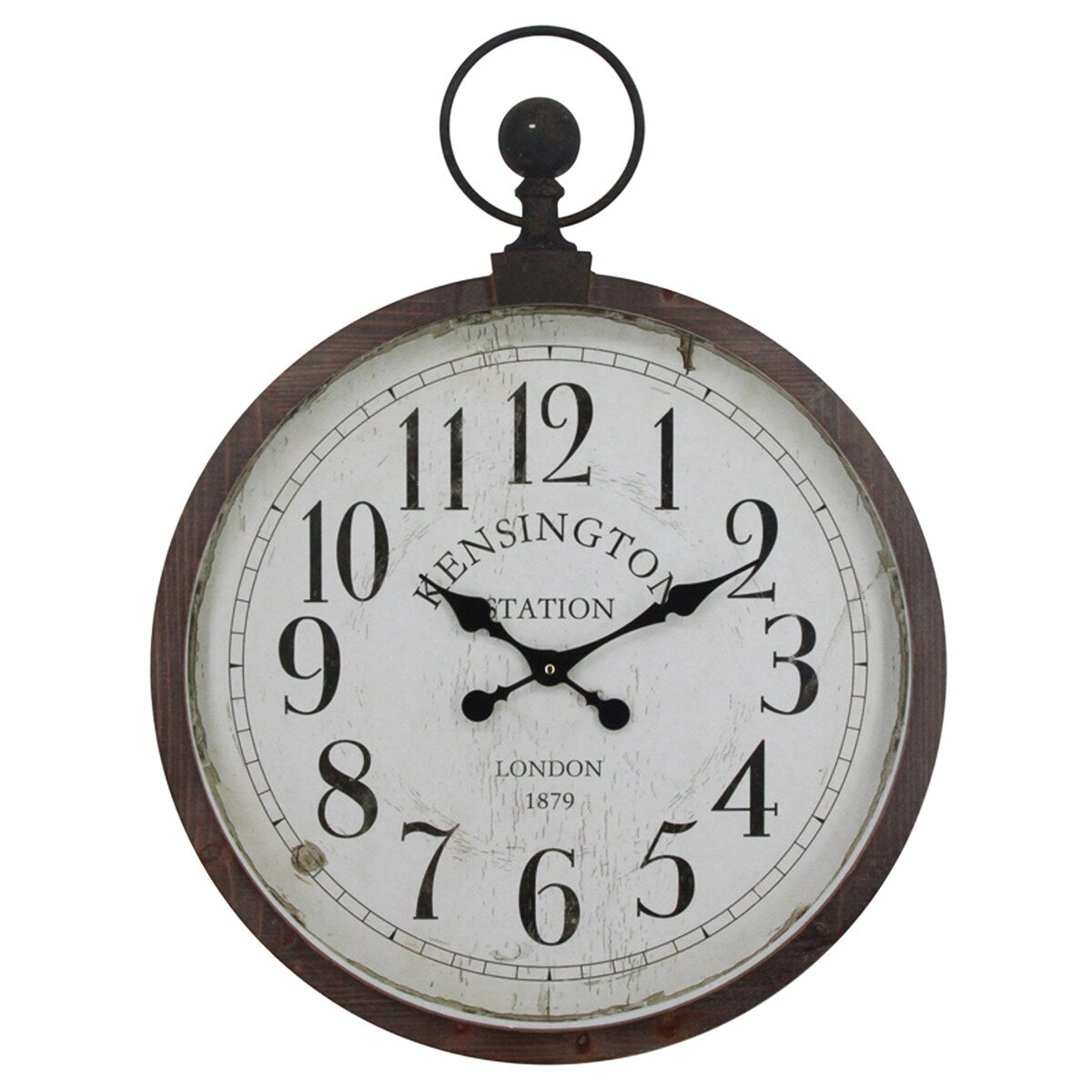 Yosemite Home Decor Kensington Station Pocket Watch Style Wall Clock - 3 x 22.6 x 29.7