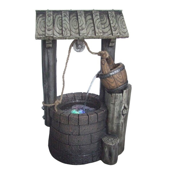 12-inch Free Standing Limestone Rock Well Fountain