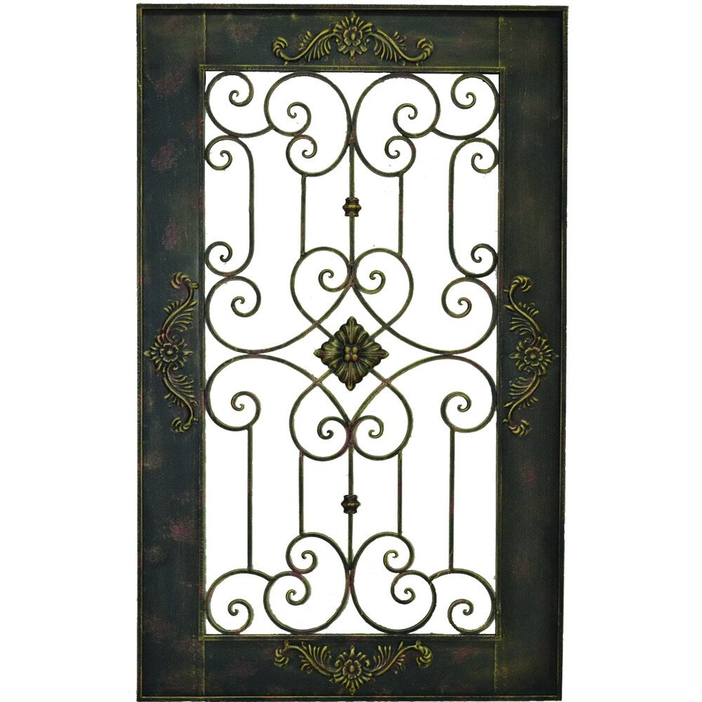Framed Filigree Brown Wall Accent