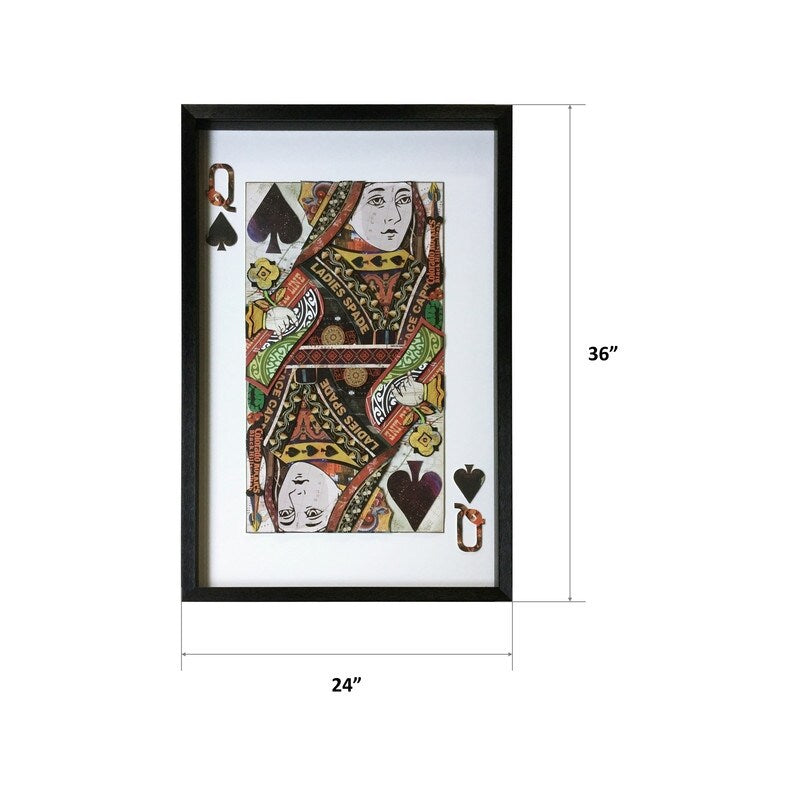 Yosemite Home Decor Queen of Spades Original 3D Collage Wall Art