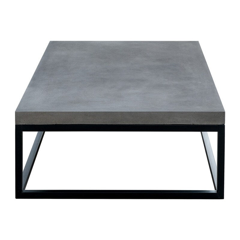 Lysander Rectangle Concrete Coffee Table with Steel Frame - 8' x 10'