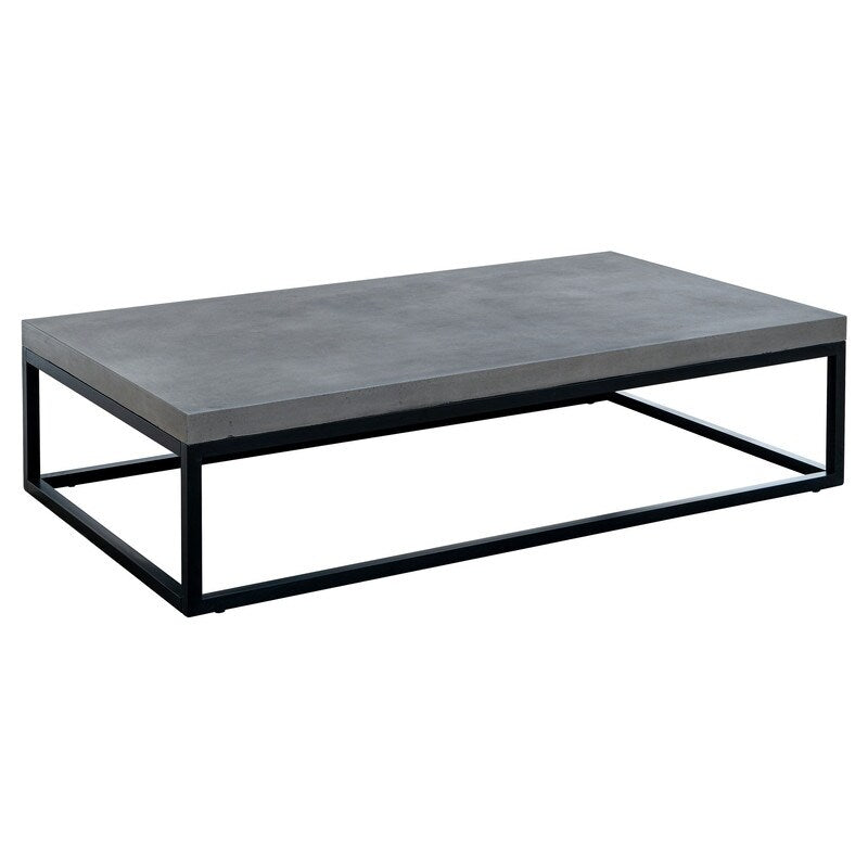 Lysander Rectangle Concrete Coffee Table with Steel Frame - 8' x 10'